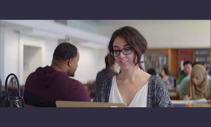 Student working on a computer